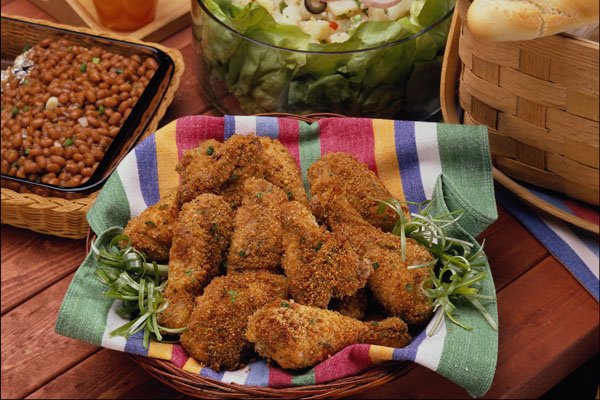 710083 Baked Chicken, Beans And Salad A4 Photo Print