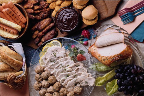 710091 Meat Balls, Sliced Turkey Breast And Chicken Wings A4 Photo Print