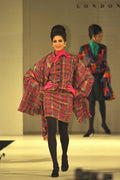 712040 Woman In Wool Tartan Skirt, Jacket And Shawl A4 Photo Print