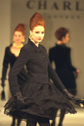 712043 Woman Wearing Short Black Jacket With Black Lace Skirt A4 Photo Print