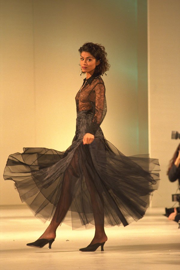 712044 Woman Wearing Black Blouse And Skirt A4 Photo Print