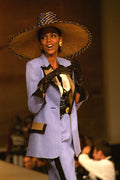 712047 Woman In Light Blue Suit With Heavy Black Edging And Hat A4 Photo Print