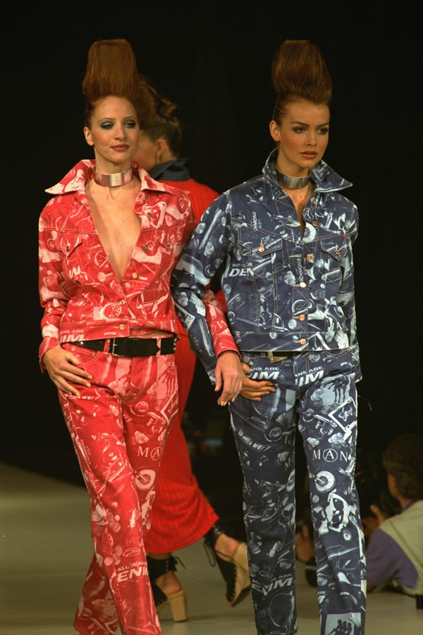 712050 Two Women Wearing Denim Jeans And Jackets A4 Photo Print