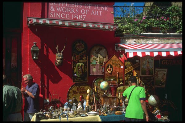 714027 Stall Selling Huge Range Of Items, Portobello Road Market A4 Photo Print