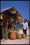 714050 Basket Stall, Runaway Bay, Jamaica A4 Photo Print