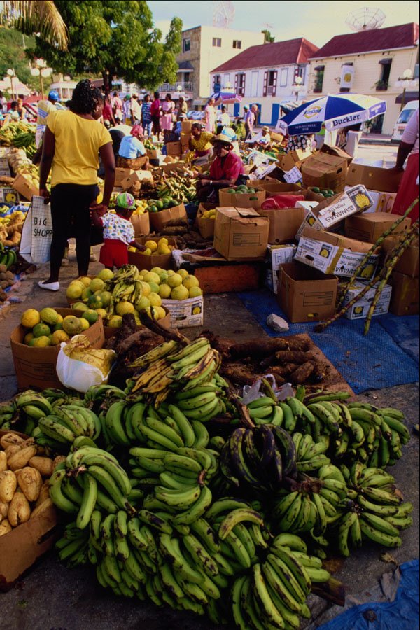 714089 Market Place In Marigot, St. Maarten, West Indies A4 Photo Print