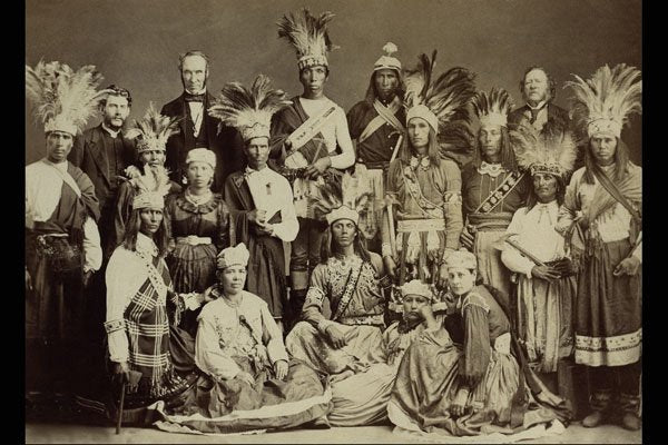715049 Dancers, Mohawk Nation, Kahnawake, 1869, J. Inglis PA172573 A4 Photo Print
