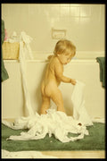 716018 Child With Toilet Paper A4 Photo Print