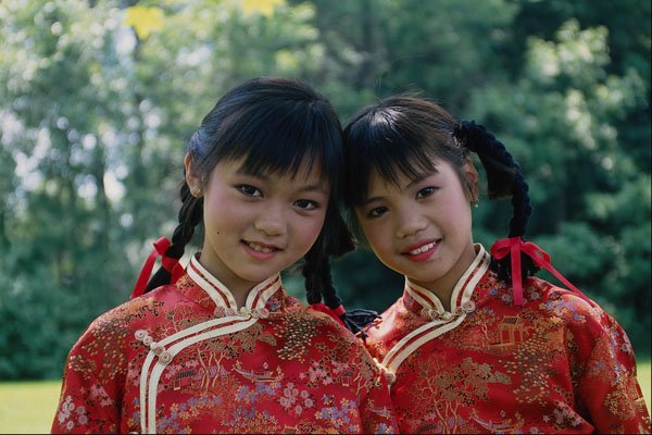 716023 Charming Duet, Traditional Costumes, Singapore A4 Photo Print