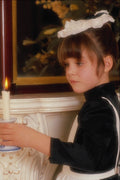 716029 Young Girl In Maid's Uniform With A Candle A4 Photo Print