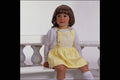 716032 Little Girl Sitting On A Garden Bench A4 Photo Print