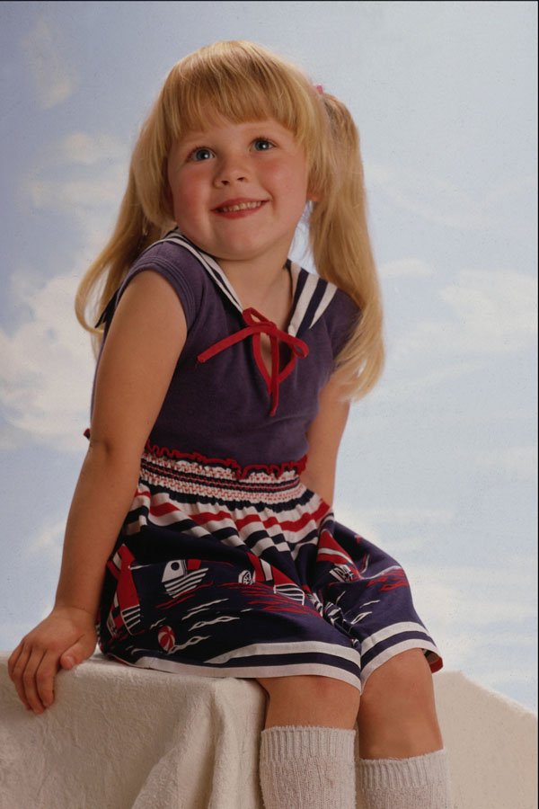 716033 Little Girl With Sky Background A4 Photo Print
