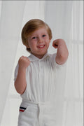 716034 Young Boy In White A4 Photo Print