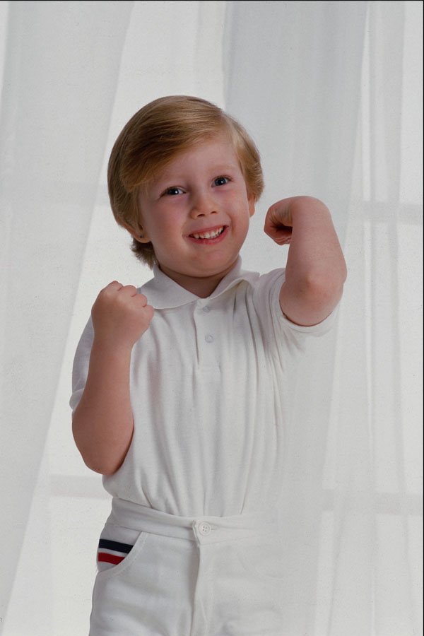 716034 Young Boy In White A4 Photo Print