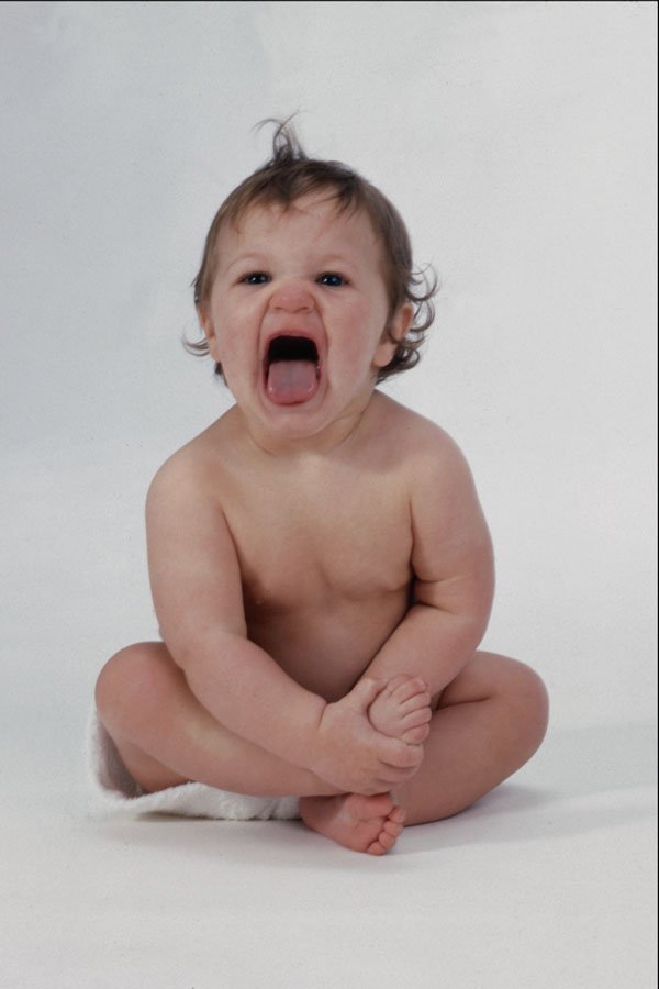716035 Screaming Baby On White Background A4 Photo Print