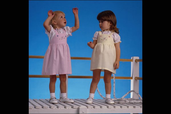 716036 Two Little Girls On Jetty A4 Photo Print