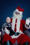 716056 Santa Claus With Boy On His Lap A4 Photo Print