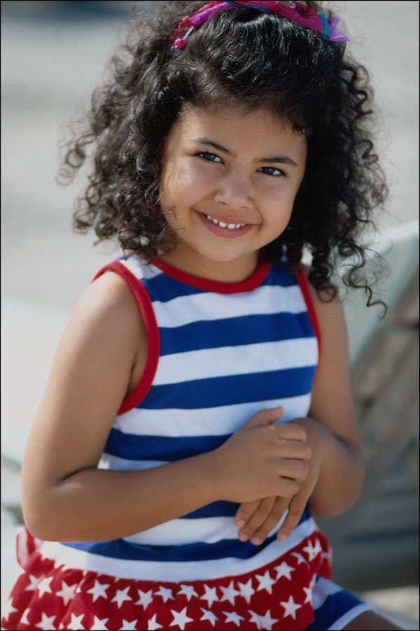 716071 Red, White And Blue Kid A4 Photo Print