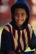 716076 Boy In Vertical Stripes A4 Photo Print