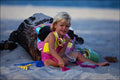 716092 Beach Kid Playing A4 Photo Print