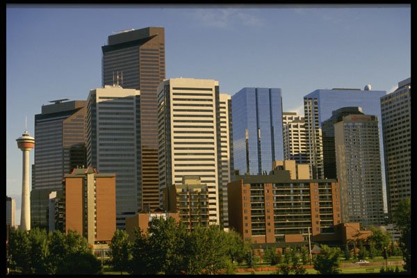719021 Husky Tower City Panorama, Calgary, Alberta, Canada A4 Photo Print