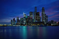 719076 Dusk View Of Business District, Singapore A4 Photo Print