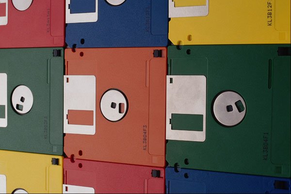 719089 Colored Diskettes A4 Photo Print