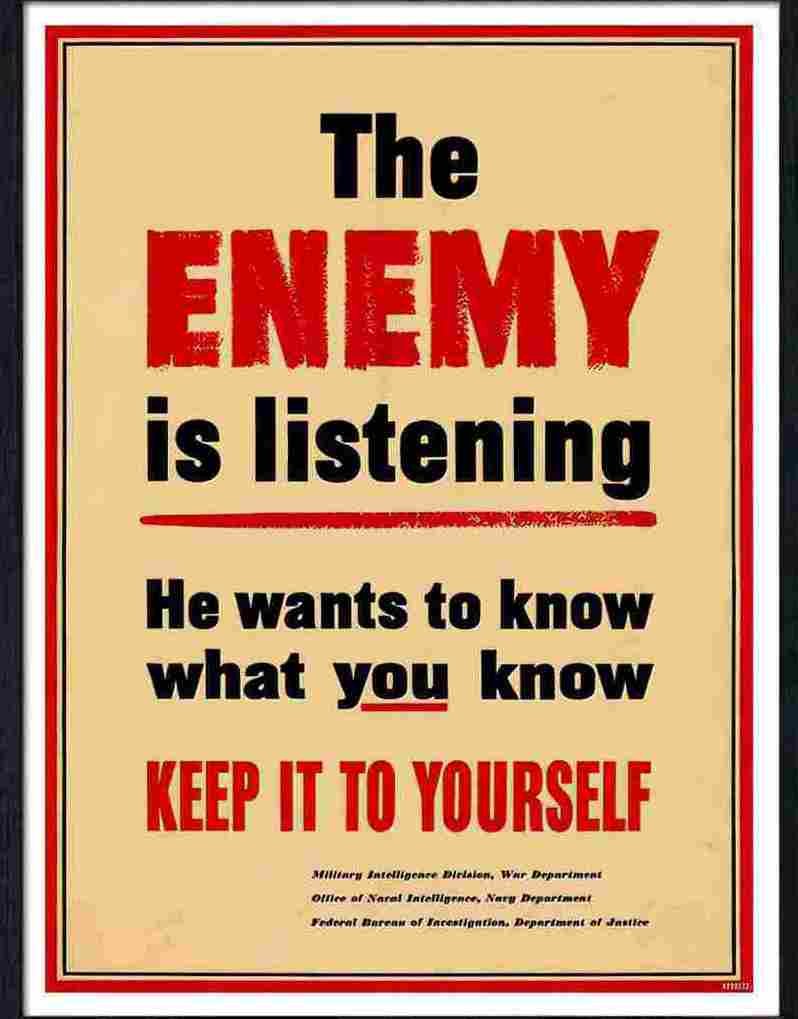 72 the enemy is listening war poster Advert A4 Photo Print