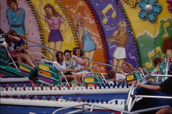 721019 Riders Whiz By Disco Art At Central Canadian Exhibition, Ottawa, Canada A4 Photo Print