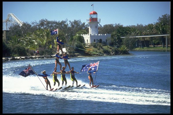 721055 Sea World Skiers A4 Photo Print