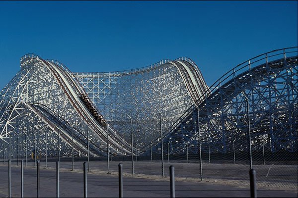 721062 Wooden Roller Coaster In Texas A4 Photo Print