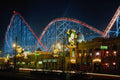 721086 Roller Coaster At Night A4 Photo Print