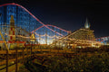 721087 Roller Coaster At Night A4 Photo Print