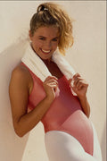 722003 Helen Wearing Peach Exercise Gear, With White Towel A4 Photo Print