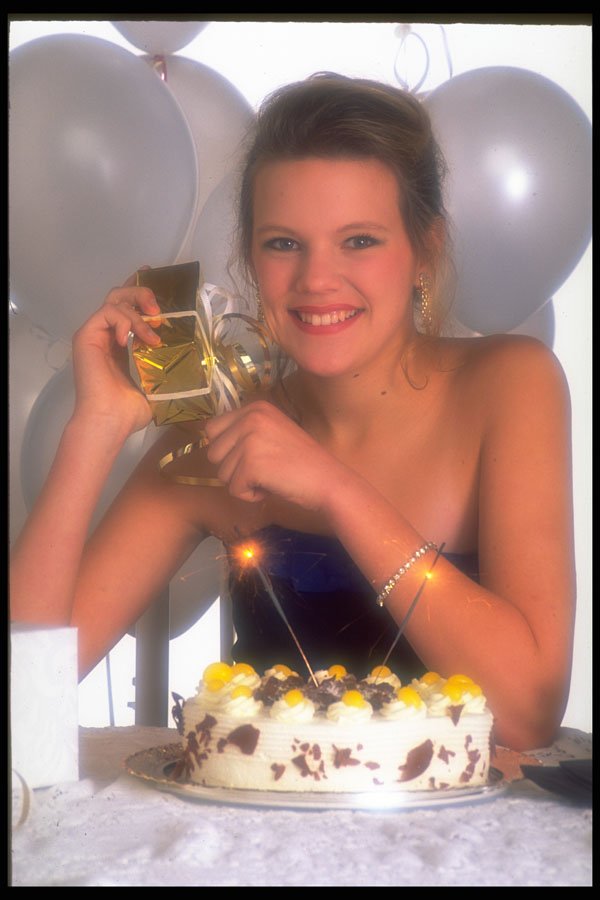 724011 Woman Holding Gift A4 Photo Print