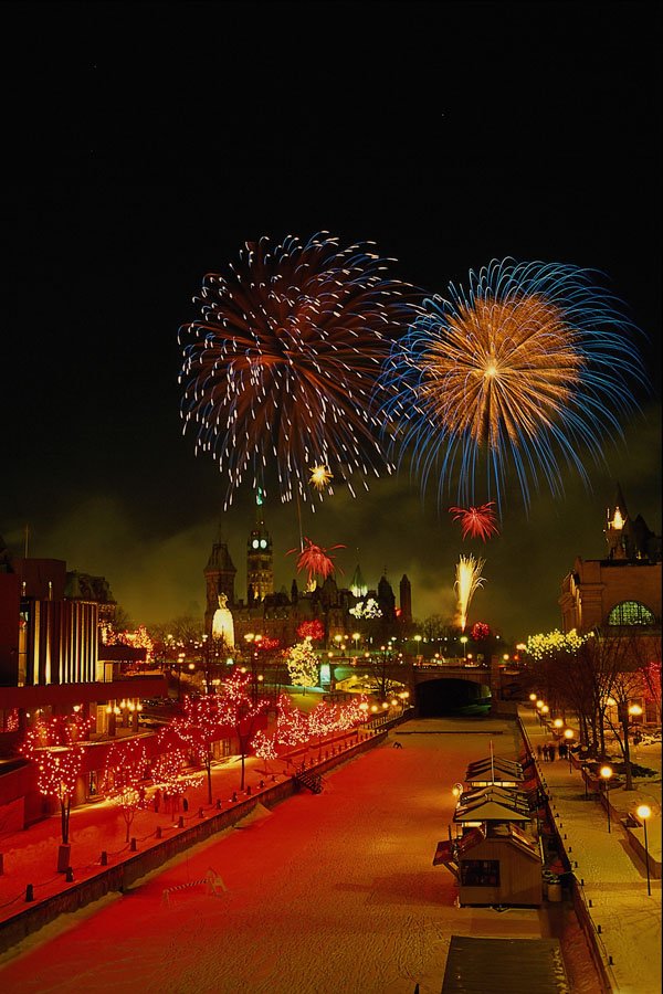724021 Fireworks, Ottawa, Ontario, Canada A4 Photo Print