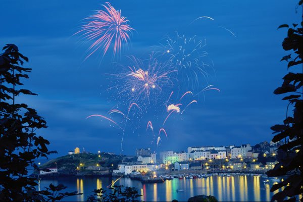724035 Tenby Fireworks Display A4 Photo Print