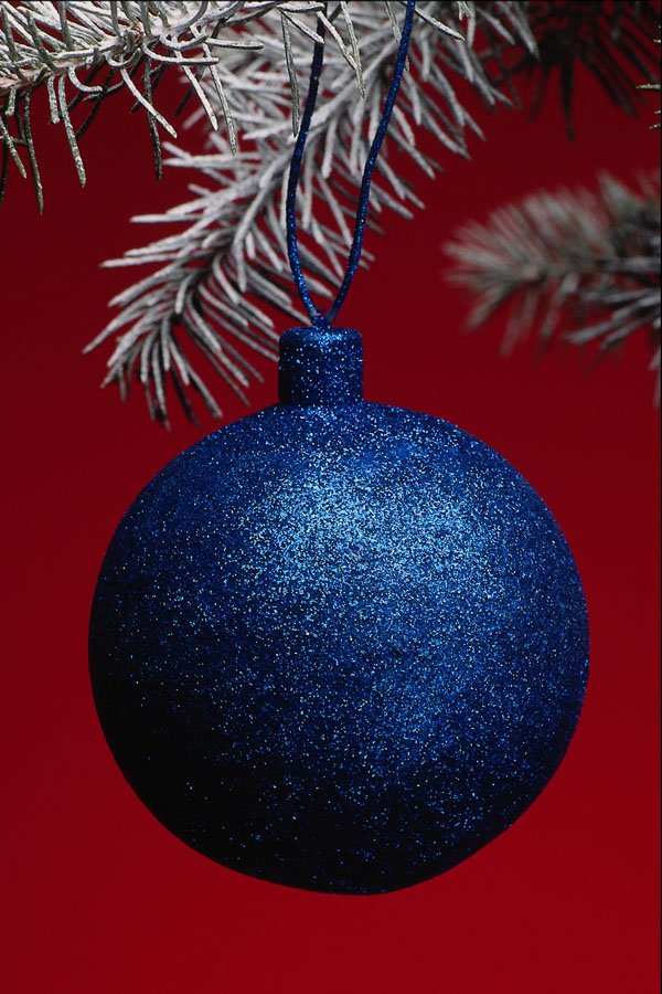 724054 Blue Sparkle Christmas Ball A4 Photo Print