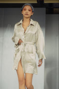 725019 White Satin Dress A4 Photo Print