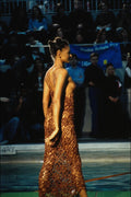 725024 Gold Crocheted Dress side A4 Photo Print