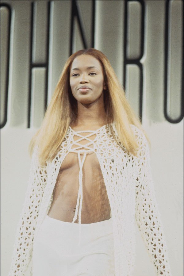 725025 White Knitted Top A4 Photo Print
