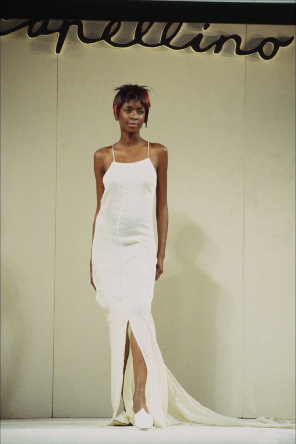 725029 White Evening Dress A4 Photo Print