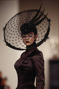 725039 Philip Treacy, Black Feathers And Lace Hat A4 Photo Print