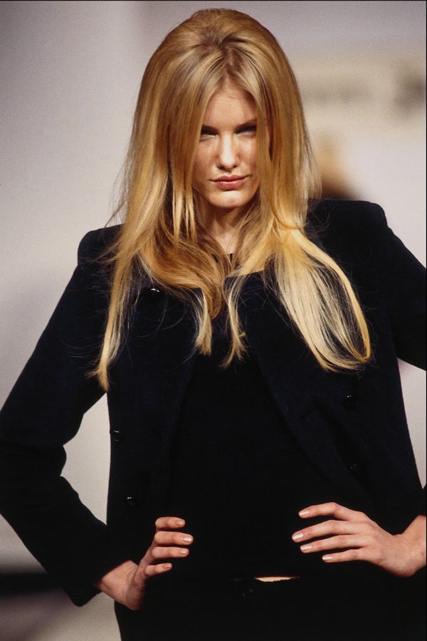 725045 Betty Jackson, Navy Mohair, Double breasted Jacket, Tank A4 Photo Print