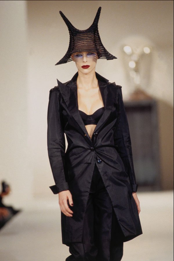 725046 Philip Treacy, Silk And Lace Double Peak Hat A4 Photo Print
