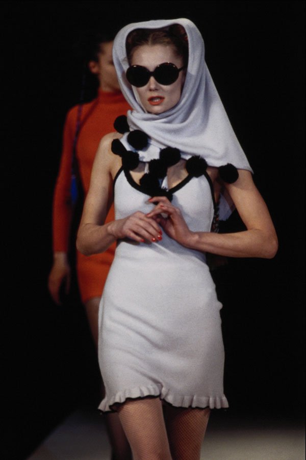 725051 Bella Freud, Black And White Wool Dress A4 Photo Print
