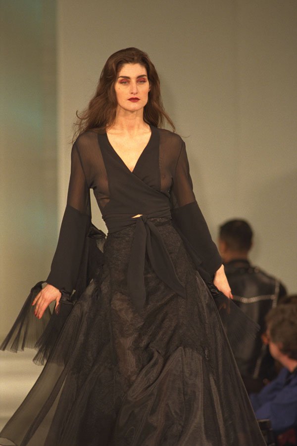 725080 Female Wearing See through Wrap around Top And Full Skirt A4 Photo Print