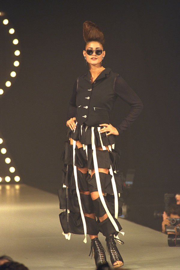725088 Female In Jacket And Hooped Skirt With Large Gaps A4 Photo Print