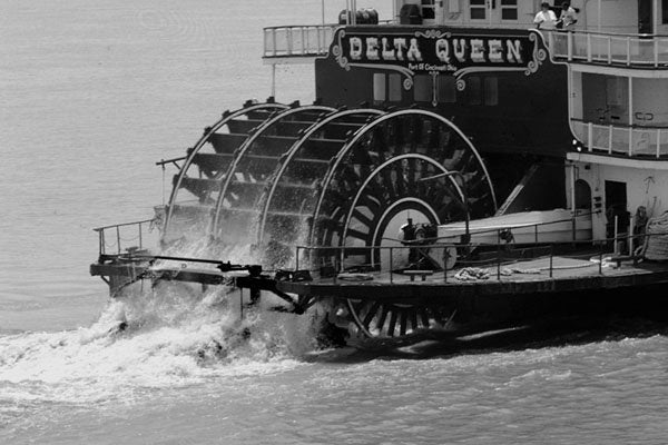 726099 Paddle Ship Delta Queen, Close up Of Paddles A4 Photo Print