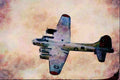 727001 B 17B _Flying Fortress_ Bomber, U.K. Air Show A4 Limited Edition Watercolour Print